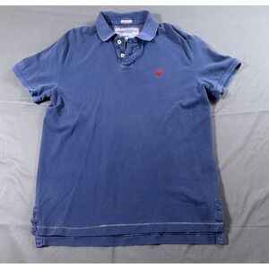 American Eagle Mens Athletic Fit Polo Shirt Blue Red Eagle Logo Vintage Y2K M